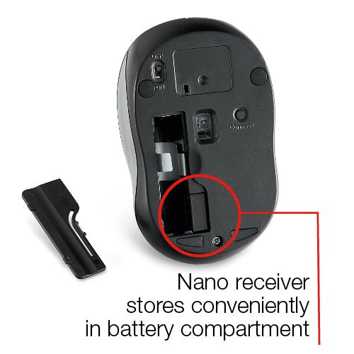 [Australia - AusPower] - Verbatim Wireless Silent Mouse 2.4GHz with Nano Receiver - Ergonomic, Blue LED, Noiseless and Silent Click for Mac and Windows - Graphite, 1.4" x 2.3" x 3.7" Graphite Mouse 