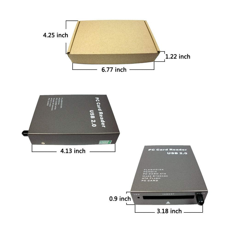 [Australia - AusPower] - SZBJ USB2.0 Plastic Version Interface PCMCIA Card Reader,Read Flashdisk,PCMCIA,PC Card ATA,Mass Storage ATA Flash,PC Card (Card Reader, Gray) 
