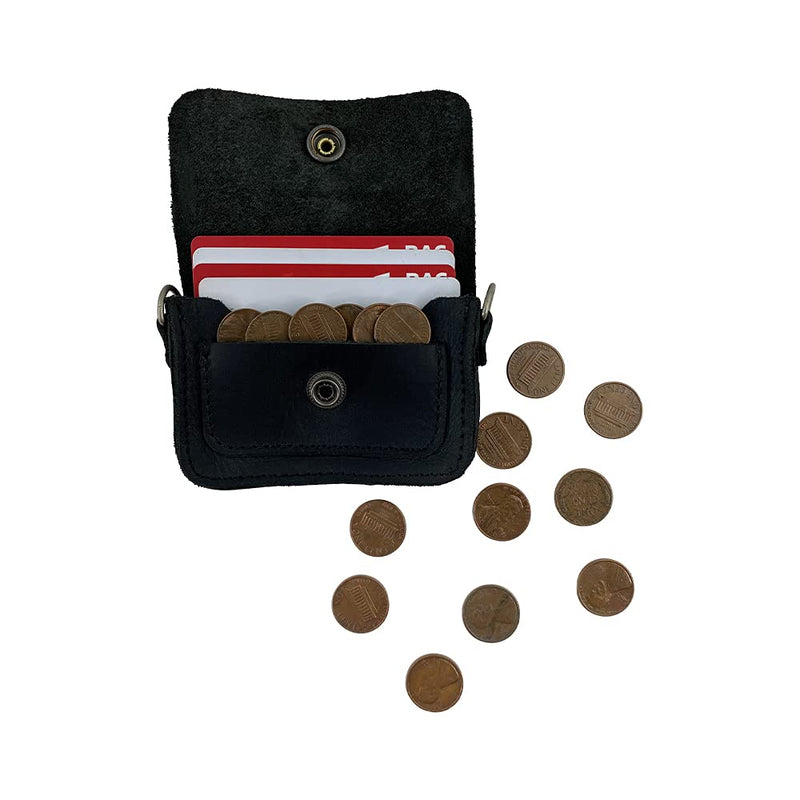 [Australia - AusPower] - Hide & Drink, Leather Mini Briefcase Card Holder, Holds Up to 10 Cards Plus Folded Bills, Case, Cash Organizer, Accessories, Handmade Includes 101 Year Warranty (Charcoal Black) Charcoal Black 