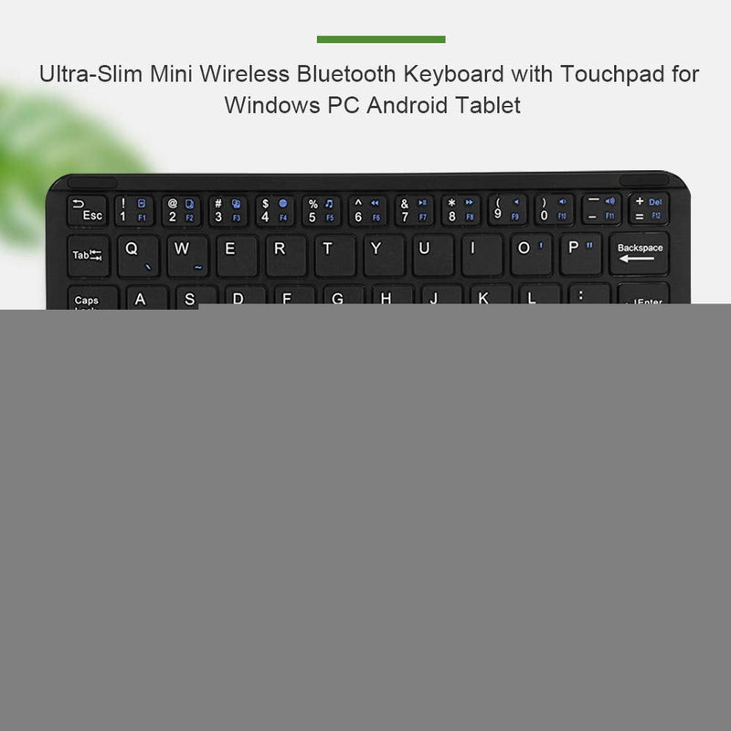 [Australia - AusPower] - Bewinner Small Bluetooth Keyboard,Ultra-Slim Mini Wireless Bluetooth Keyboard with Touchpad for Windows PC Android Tablet,Easy Storage and Use When Traveling 