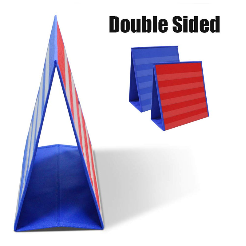 [Australia - AusPower] - VNOM Small Pocket Chart Table Top Double Sided Sentence Strips Pocket Chart Foldable & Self-Standing for Classroom or Home (13”x12”,Blue+Red) 