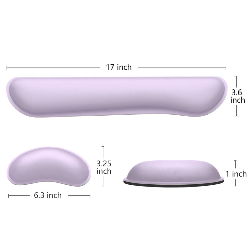 [Australia - AusPower] - Dapesuom Enlarge Keyboard Wrist Rest Pad,Memory Foam Set Wrist Cushion Support for Easy Typing & Pain Relief,Mouse Wrist Pad,Anti-Slip Wrist Support for Gaming,Computer, Laptop, Office,Vanilla Purple Vanilla Purple 