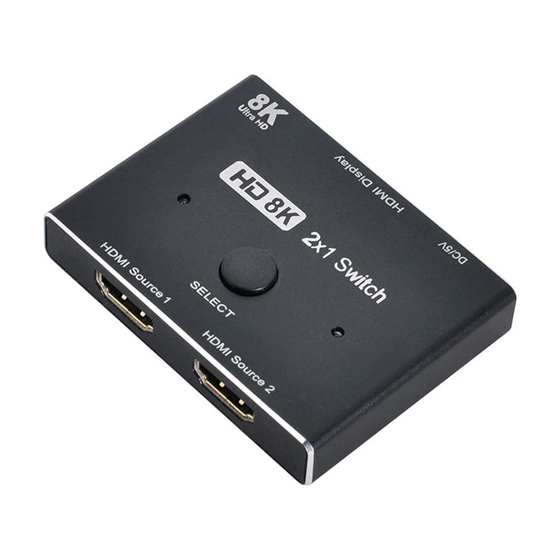 [Australia - AusPower] - Xiwai 8K@60hz HDMI-Compatible 2.1 Switch 2-IN-1-OUT Hub Support HDCP SST Extended 4K@60hz Black HUB 