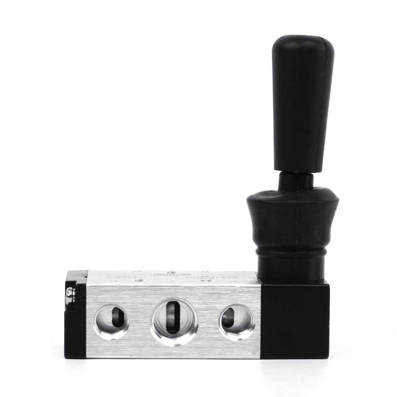 [Australia - AusPower] - SNS 4H210-N08 1/4 NPT Aluminium Alloy Hand Valve 5 Way 2 Position Electric Solenoid Valve Manual Controlled Direct Acting Type 
