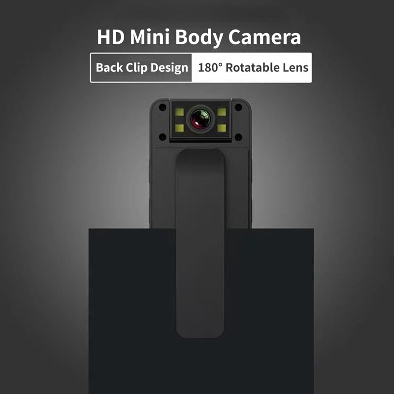 [Australia - AusPower] - WiFi Body Camera, 1080P HD Body Worn Camera with Screen, 180° Rotatable Lens, Portable Video Recorder with Audio, Support APP, for Law Enforcement Security Guards 