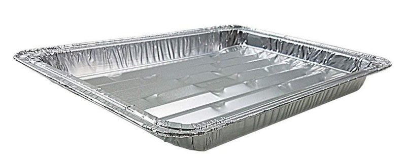 [Australia - AusPower] - Pack of 25 Disposable Aluminum Broiler Pans – Good for BBQ, Grill Trays – Multi-Pack of Durable Aluminum Sheet Pans – Ribbed Bottom Surface - 13.40" x 9" x 0.85" 