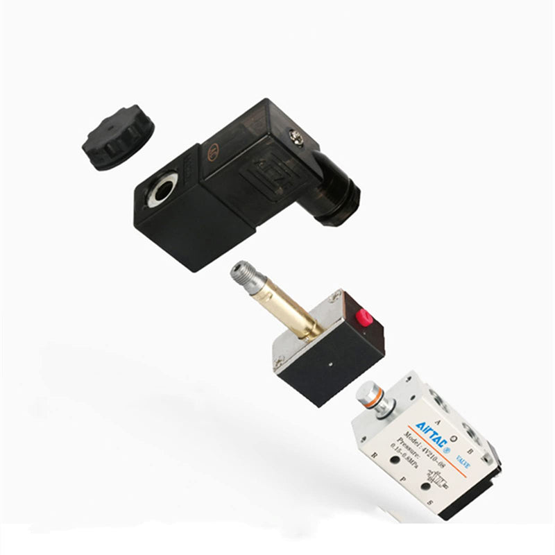 [Australia - AusPower] - Solenoid Valve 1/4"PT Pneumatic AirTAC 4V210-08 Air 12V/24V/110V/220V Single Coil Pilot-Operated Electric 2 Position 5 Way Connection Type (4V210 PT1/4, DC24V) 4V210 PT1/4 