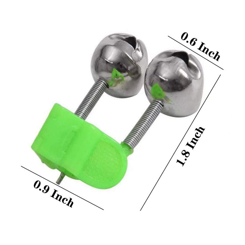 [Australia - AusPower] - KISEER 50 Pcs Plastic Fishing Bells Clips Fishing Rod Alarm with Dual Alert Bells 