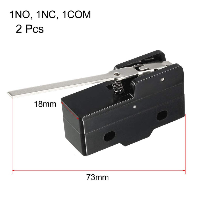 [Australia - AusPower] - uxcell 2PCS Z-15GW-B 1NO + 1NC Long Hinge Lever Type Miniature Micro Switches 