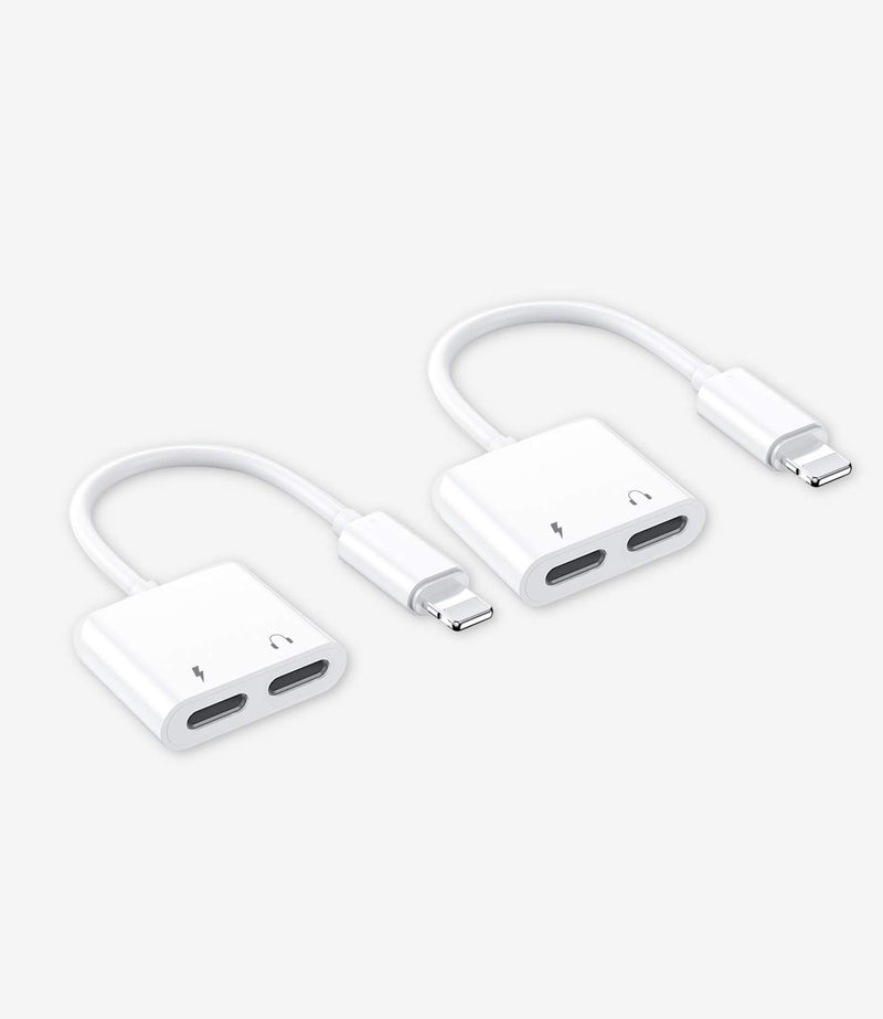 [Australia - AusPower] - 2Pack[Apple MFi Certified]Headphones Jack Adapter for Charging iPhone 7/8Plus/X/Xr/Xs/SE/11/12/Pro/Max/ipad Dongle Converter Charger Accessories Cables Audio Connector Earphone Dual Lightning Splitter 
