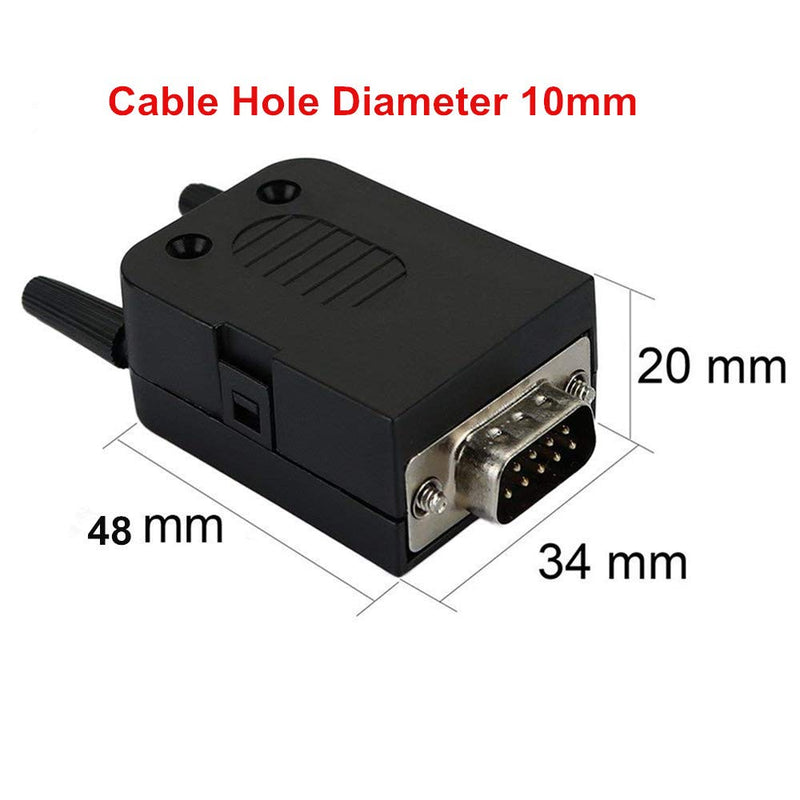 [Australia - AusPower] - Connector DB9 RS232 D-SUB Female Adapter Serial 9 Pin Port DB9 COB Breakout Terminal Connector Signal Module with Case (Female Connector + Nut) Female Connector + Nut 