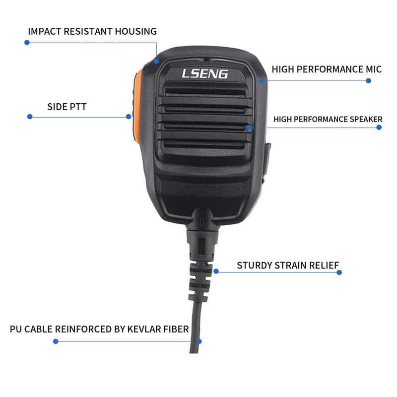 [Australia - AusPower] - LSENG Walkie Talkie Shoulder Microphone Radio Speaker Mic with PTT for Baofeng Kenwood Two Way Radio BF 888S UV-82 UV-5R UV-5RPro H9 H7 