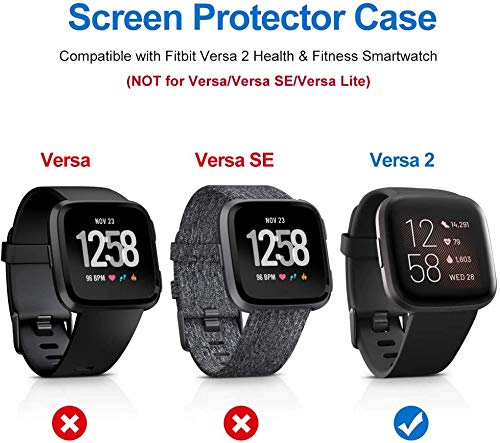 [Australia - AusPower] - 3 Pack Screen Protector Compatible Fitbit Versa 2 Case, SGY-J Ultra-Thin Slim Soft TPU Protective Case All-Around Full Cover Bumper Shell for Fitbit Versa 2 Smart Watch Black+gold+rose gold 