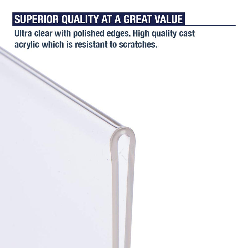 [Australia - AusPower] - Acrylic Sign Holder 8.5 x 11 - T Shape Menu Holder with Easy Bottom Loading Design, 8.5x11 Plastic Sign Holder for Signs, Brochure, Flyer, Menu, Display, and More. Double Sided Display Stands (6 Pack) 