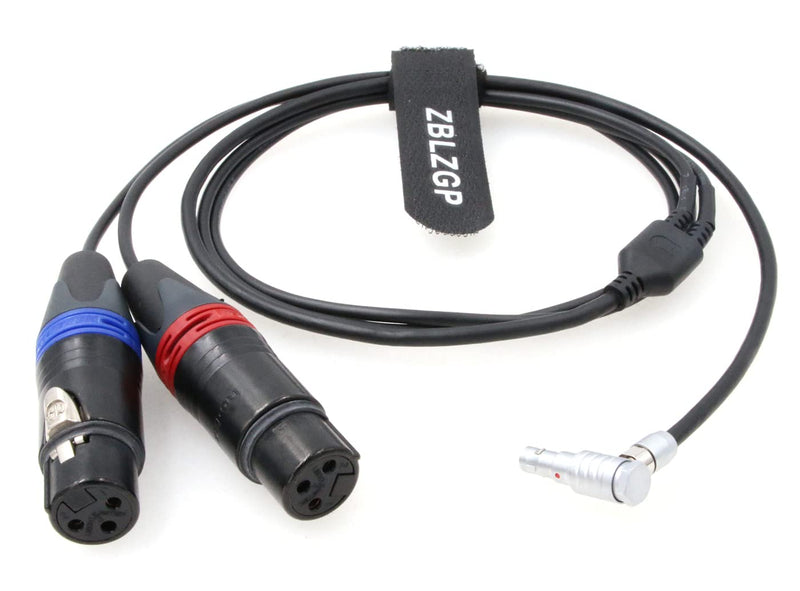 [Australia - AusPower] - ZBLZGP Dual 3-Pin XLR Female to 5 Pin Right Angle Audio Input Cable for Arri Alexa Mini 