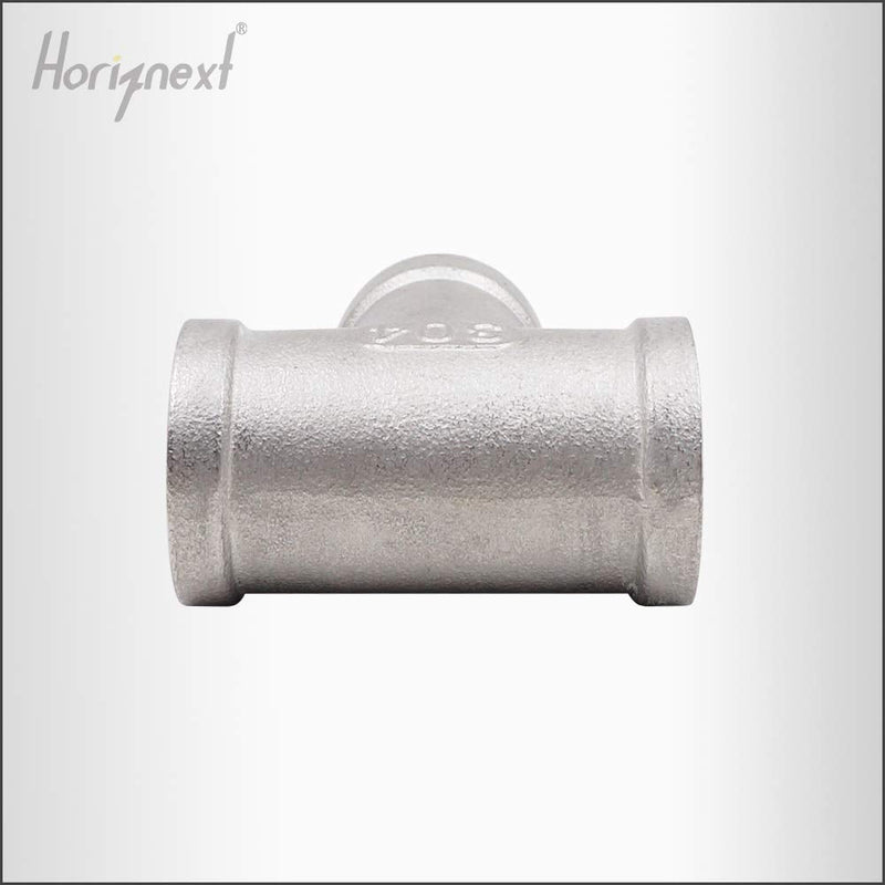 [Australia - AusPower] - Horiznext NPT1/2 female thread stainless steel pipe t fitting,3 way 3/4 inch I.D. thread tee metal cast coupler 
