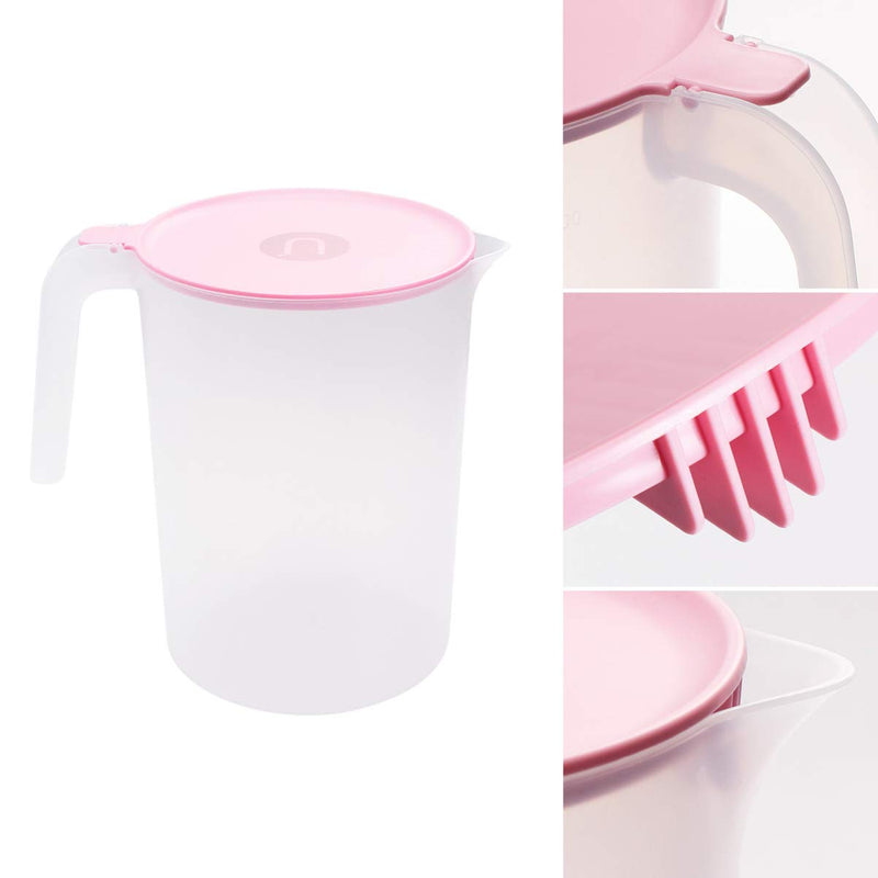 [Australia - AusPower] - FRCOLOR Airtight Pitcher Plastic Water Pitcher Decanter Jug Serve Drink Pitcher for Water Juice Ice Tea Lemonade Sangria Milk Beverage (Pink) Pink 