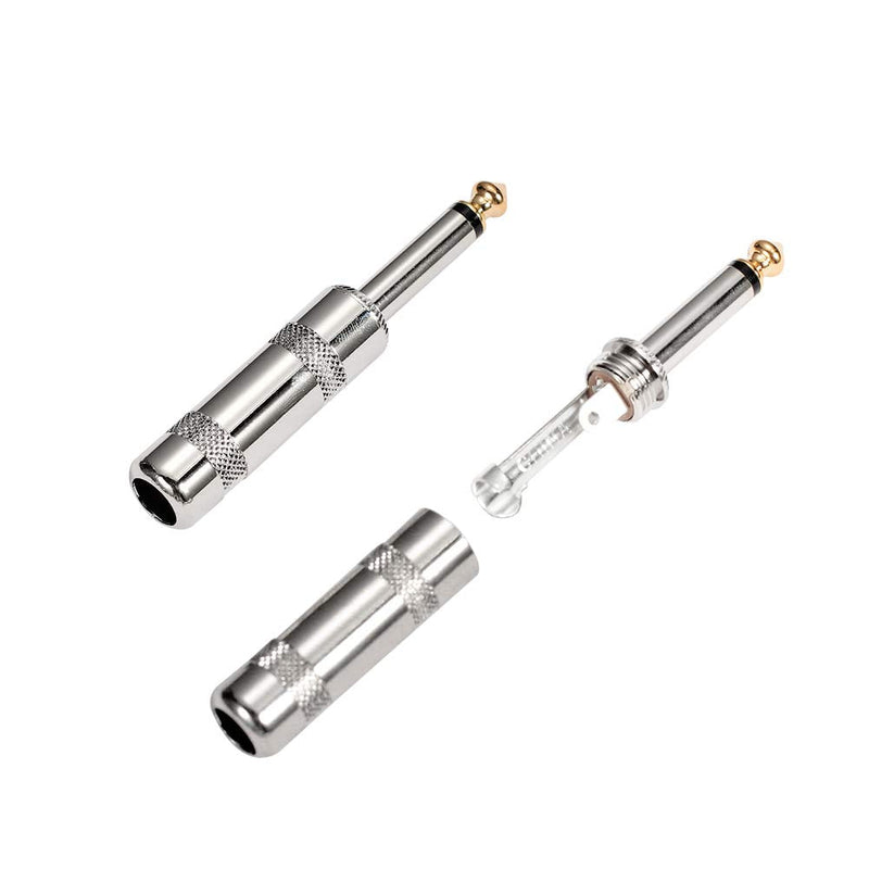 [Australia - AusPower] - Audio 1/4" TS Plug, 6.35mm Heavy Duty TS Mono Male Solder Jack Connector for Speaker/Guitar/Microphone Cables -5 Pack 6.35mm TS Plug 5PACK 