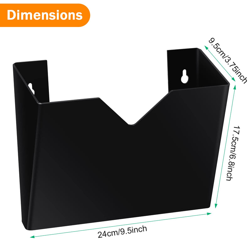 [Australia - AusPower] - 2 Pieces Black Acrylic File Pockets Wall Mount File Holder Organizer Document Data Frame Pocket for Displaying and Holding File, Magazines, Mail 