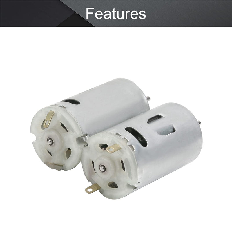 [Australia - AusPower] - Fielect 2Pcs DC 24V 13200RPM Mini Motor Mini Electric Motor Micro Speed Reduction for RC Car Robot Model DIY Engine Toy 2 