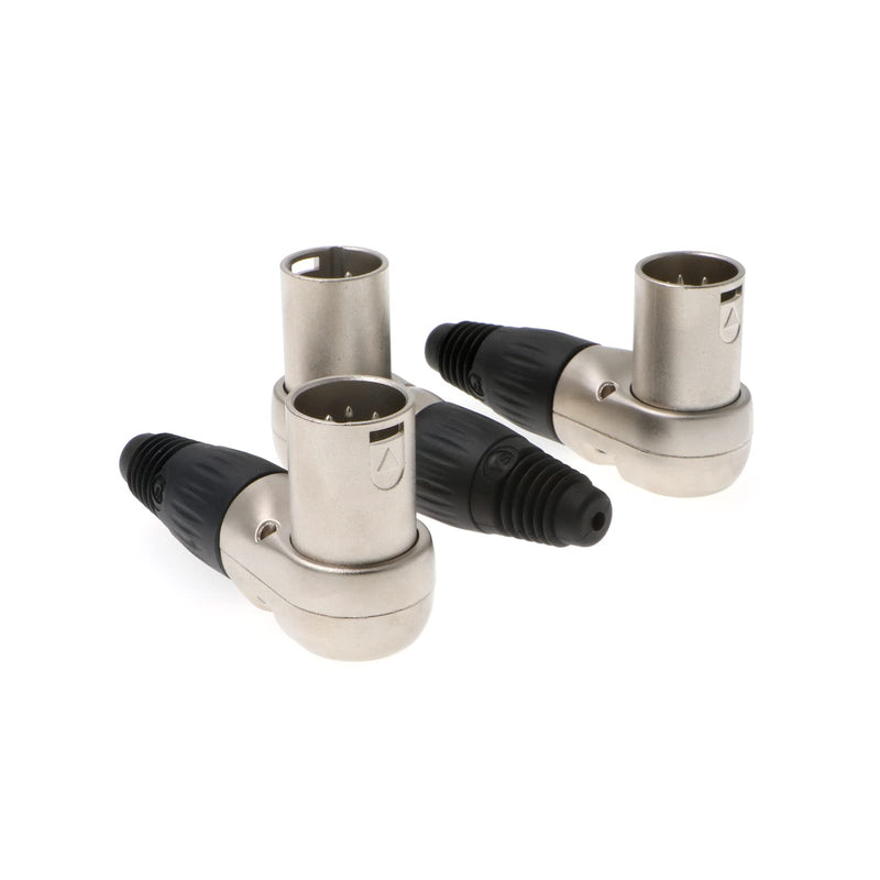 [Australia - AusPower] - XLR 4 pin Male Connector for ARRI Monitor DSLR Rig 3 pcs Right Angle 90 Degree XLR 4 pin Male XLR 4-Pin Male 