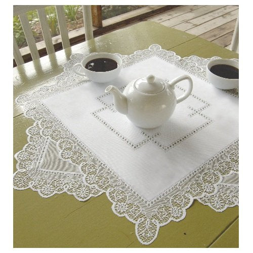 [Australia - AusPower] - Heritage Lace Prelude 42-Inch by 42-Inch Table Topper, White 42"x42" 