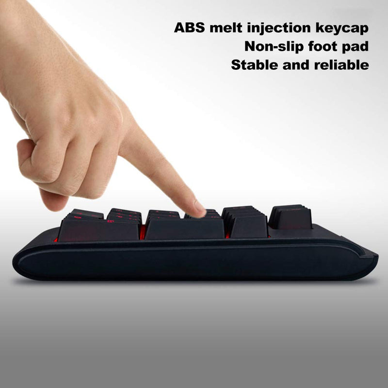 [Australia - AusPower] - Pocket Backlit Numeric Keypad, 19 Key Number Pad USB Wired Extended Layout Keypad for Laptop and Cashier 