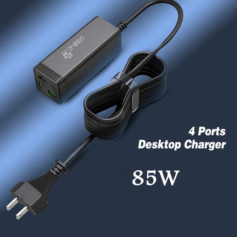 [Australia - AusPower] - USB C Charger, CHIPOFY 85W 4 Port PD 3.0 PPS GaN Fast Charger Adapter, QC3.0 Charger with a 65W USB C Port, for MacBook, USB C Laptops, iPad Pro, iPhone, Galaxy, Pixel and More 