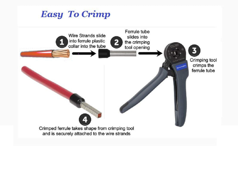 [Australia - AusPower] - EL-SKY 800pcs Assortment Ferrule Wire Copper Crimp Connector, Wire Terminals Kit, Wire Connector Kit, Insulated Cord Pin End Terminal AWG 22-10 Kit 