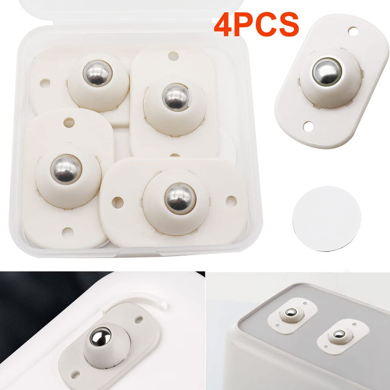 [Australia - AusPower] - Taiss 4PCS Self Adhesive Casters, Mini Universal Wheelss, 360-Degrees Rotatable Self-Adhesive Pulleys, Stainless Steel Bead Casters. Used for The Bottom of Storage Boxes and Suitcases. 