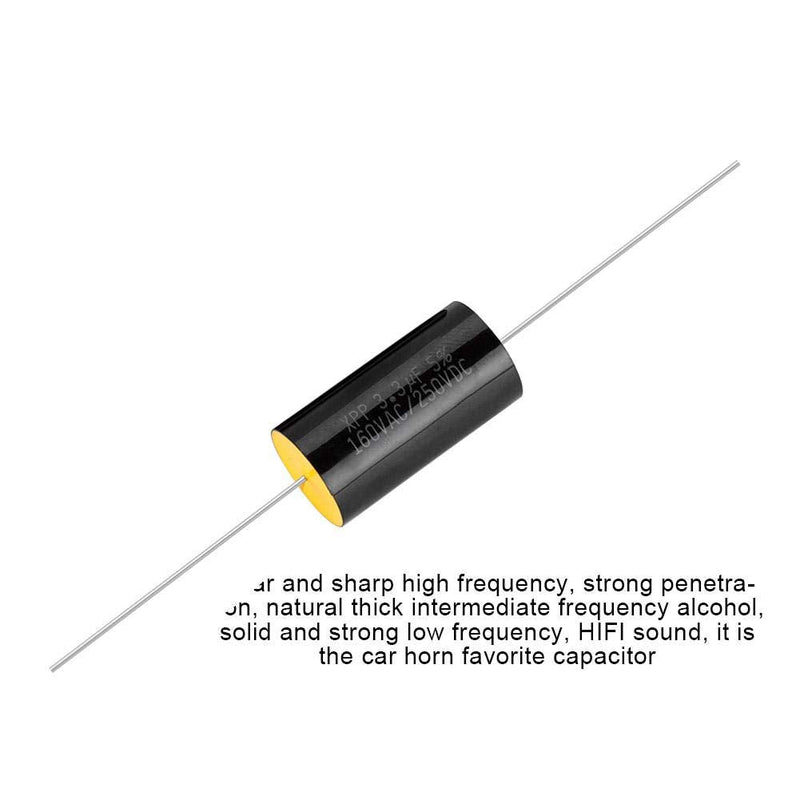 [Australia - AusPower] - 2pcs Audio Capacitor, Capacitor Frequency Divider Capacitance Audio Speaker Capacitor with Pure Copper Wire Pins (3.3uF) 3.3uF 