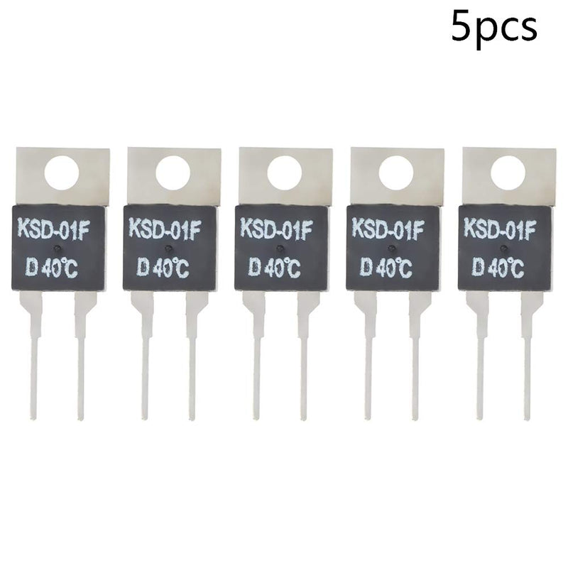 [Australia - AusPower] - Fielect N.C 40℃ 5pcs Normally Close Temperature Switch, KSD-01F Thermal Switch Thermostat Temperature Controller 