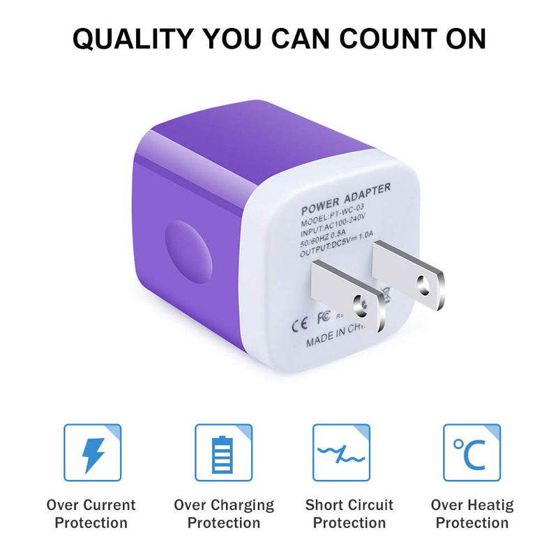 [Australia - AusPower] - USB Wall Plug, GiGreen Single Port Fast Charging Block 5Pack USB Charging Plug Cube Wall Adapter Compatible iPhone 13 Pro Max 12 SE 11 Xs 8 7 6S, Samsung S21+ S10 S9 S8 S7 S6 Note 20Ultra, LG G8, Moto 