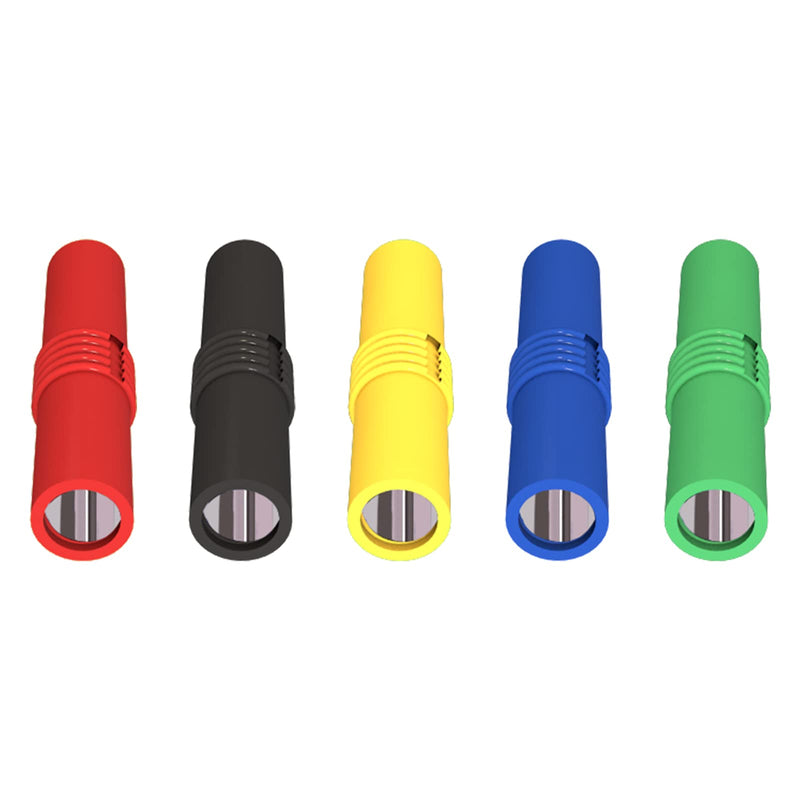 [Australia - AusPower] - Goupchn Insulated 4mm Banana Female to Female Jack Socket Connector Adapter Coupler Five Colors for 4mm Banana Extension Electrical Testing 