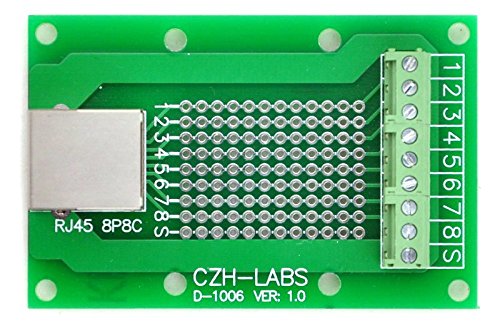 [Australia - AusPower] - Electronics-Salon RJ45 8P8C Right Angle Shielded Jack Breakout Board, Terminal Block Connector. 