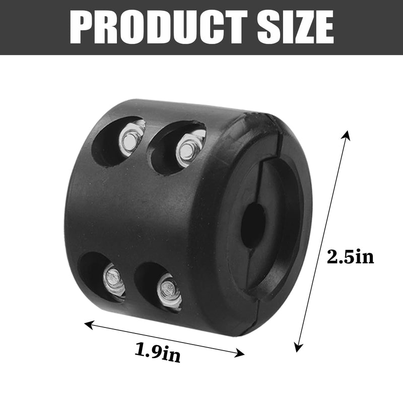 [Australia - AusPower] - Bittwee Car Rubber Winch Stopper for ATV UTV Truck, Cable Saver Hook Stopper Line for Synthetic Rope, Bump Shock Saver Dampener with Stainless Steel Screw and Nut, Quick Installation Tool (Black) Black 