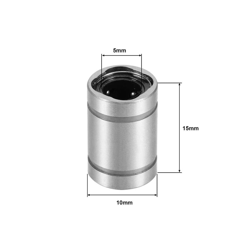 [Australia - AusPower] - uxcell LM5UU Linear Ball Bearings 5mm Bore 10mm OD 15mm Length for CNC Machine 3D Printer 4pcs 