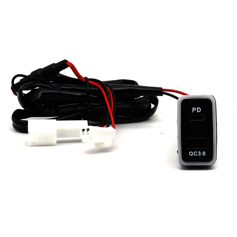 [Australia - AusPower] - Disscool Toyota QC3.0 USB C VIGO Power Socket, 3.2A Quick Charge Car Charger USB Adapter with Blue LED Output PD for Smartphone/iPad/PDA 