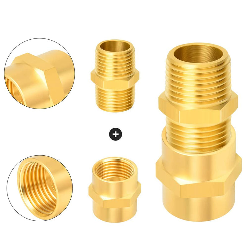 [Australia - AusPower] - ANPTGHT Brass Pipe Fitting NPT Coupler, 1/4" x 1/4" Standard NPT Female thread（pack of 4） 1/4”x1/4” 