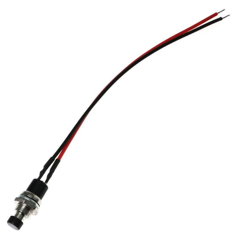 [Australia - AusPower] - E-outstanding Push Button Switch 5PCS Mini 2Pins 1A 250V AC SPST ON/OFF Normal Open Momentary Push Button Switch with Pre-soldered Wires Black 