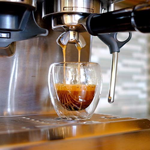 [Australia - AusPower] - Youngever 3 Pack Espresso Cups, Double Wall Thermo Insulated Espresso Cups, Glass Coffee Cups, 5 Ounce (Tall) Tall 