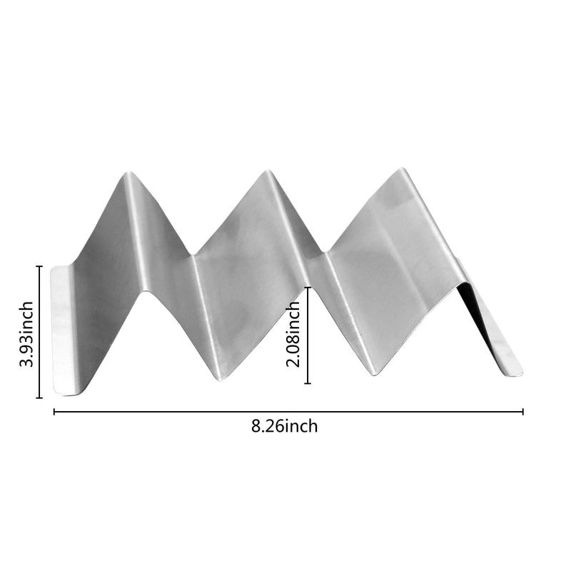 [Australia - AusPower] - Taco Holder Stainless Steel Taco Stand with Handle Taco Holders Rack Trays for 3 Tacos Oven Grill and Dishwasher Safe Set of 2 