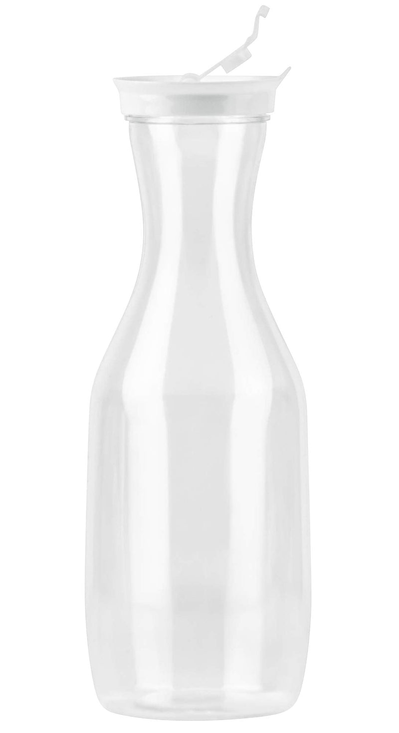 [Australia - AusPower] - DecorRack Large Water Carafes, Bottle with White Top Lid, 50 Oz Plastic Juice Pitcher, Decanter, Jug, Serve Fridge Cold Iced Tea, Water, for Outdoors, Picnic, Parties (1 Pack White Top) 1 Pack White Top 