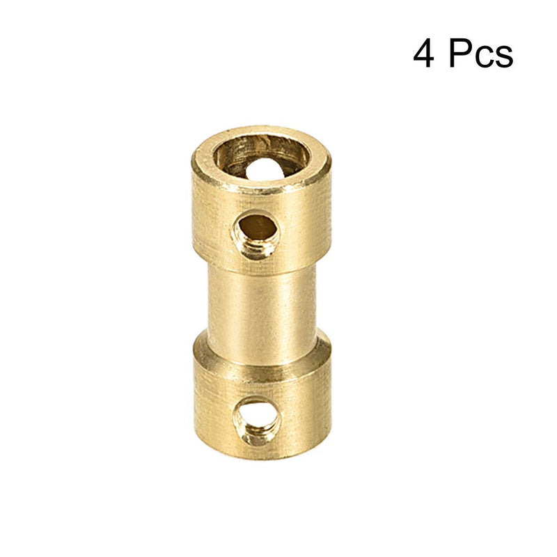 [Australia - AusPower] - uxcell 6mm to 6mm Bore Rigid Coupling, 20mm Length 9mm Diameter, Copper Shaft Coupler Connector, Brass Tone 4Pcs 