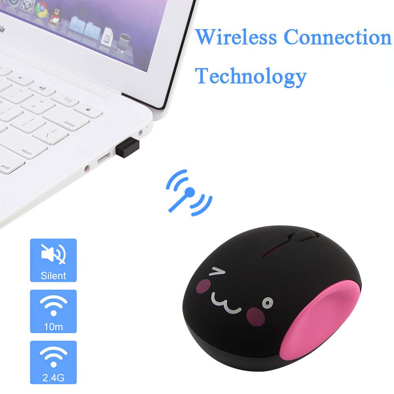 [Australia - AusPower] - 3C Light 2.4GHz Wireless Mouse Cute Small Silent Mouse Portable Mini Rechargeable Optical Mice Cartoon Computer Mouse 3 Buttons Cordless Mouse for Laptop Desktop PC Notebook (Red) Red 