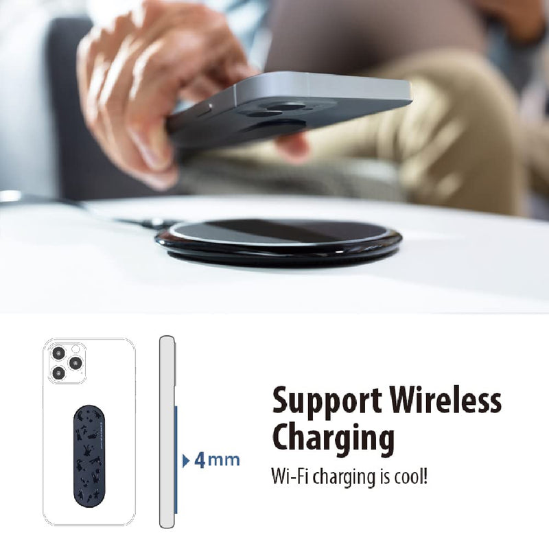 [Australia - AusPower] - Momostick Flatstick Phonegrip Stand Wireless Charging, Slim ,Two-Way Stand, Fold Flat, Car Mount ,New Finger Grip for All Smartphones -Shadow Rabbit Shadow Rabbit 