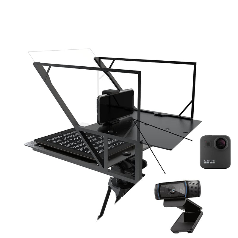 [Australia - AusPower] - Leeventi Teleprompter 5.0 | Includes Handy Foot Remote Control | Perfectly Compatible with Tablets, Smartphones, Photo & Video Cameras | Compact Design: 600g, 30x40x3 cm 