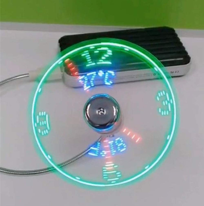 [Australia - AusPower] - New USB Clock Fan with Real Time Clock and Temperature Display Function,Silver,1 Year Warranty (Temperature and Clock) 