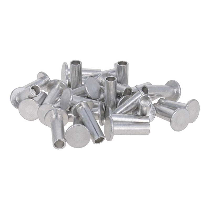 [Australia - AusPower] - Yinpecly 0.24"x 0.71"(D x H) Aluminum Flat Head Semi Tubular Rivets for Fasten Work Pieces Silver Tone 50pcs 