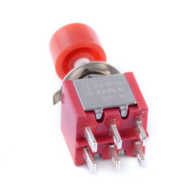 [Australia - AusPower] - Cylewet 6Pcs AC 2A 250V/5A 120V 6mm 6 Pins Momentary Push Button Switch DPDT NO NC (Pack of 6) CYT1105 
